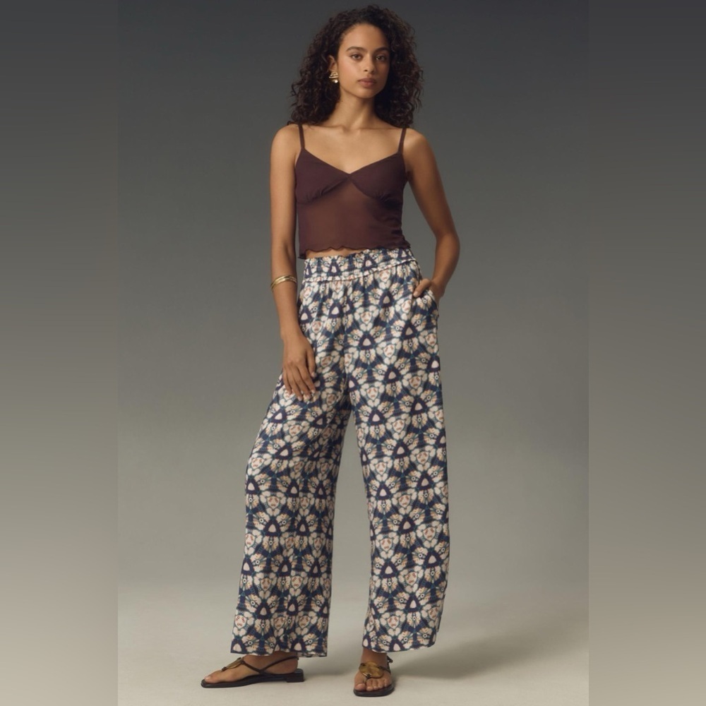 NWT Size M - By Anthropologie Wide-Leg Pull-On Pants - Picture 7 of 16